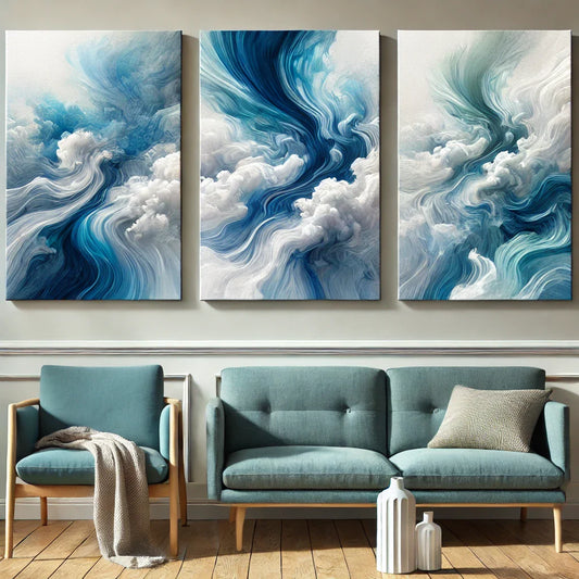 Ethereal Ocean Swirls: The Beauty of Fluid Abstract Canvas Wall Art Prints