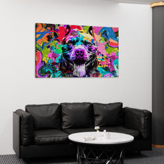 Pittbul Dog Canvas Wall Art