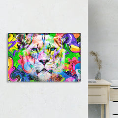 Lioness Face Canvas Wall Art