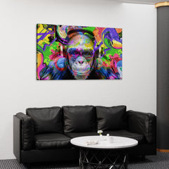 Music Moneky Canvas Wall Art