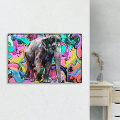 Walking Elephant Canvas Wall Art
