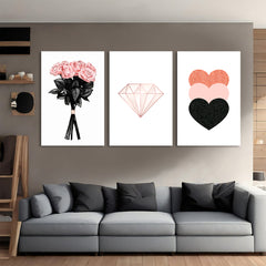 Flower, Diamond & Heart