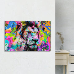 Angree Lion Canvas Wall Art