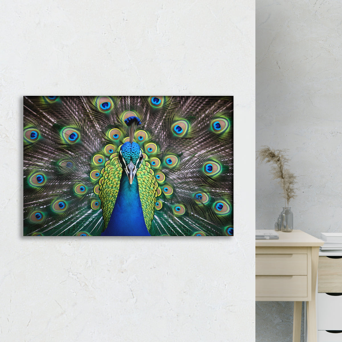 Colorful Peacock Wall Art | Animal Canvas Wall Art Painting Prints ...