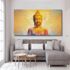 Radiant Buddha Canvas Wall Art – Spiritual Elegance in Watercolor Tones