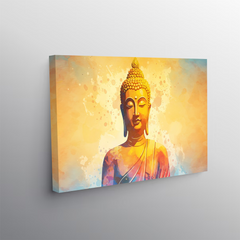 Radiant Buddha Canvas Wall Art – Spiritual Elegance in Watercolor Tones