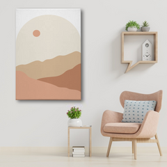 Minimalist Desert Landscape Wall Art – Warm Earth Tone Canvas Print