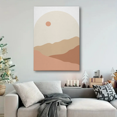 Minimalist Desert Landscape Wall Art – Warm Earth Tone Canvas Print