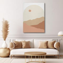 Minimalist Desert Landscape Wall Art – Warm Earth Tone Canvas Print