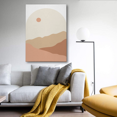 Minimalist Desert Landscape Wall Art – Warm Earth Tone Canvas Print