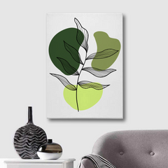 Minimalist Green Leaf Abstract Canvas Wall Art – Modern Botanical Print