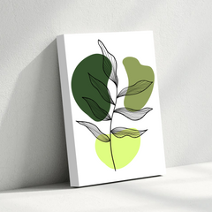Minimalist Green Leaf Abstract Canvas Wall Art – Modern Botanical Print