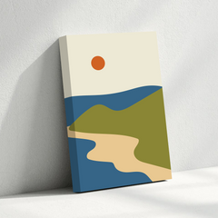 Minimalist Seaside Landscape Canvas Wall Art – Modern Coastal Decor