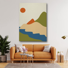 Abstract Mountain Landscape Canvas Wall Art – Minimalist Nature-Inspired Decor