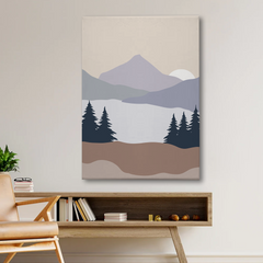 Minimalist Mountain Forest Canvas Wall Art – Serene Nature-Inspired Home Decor