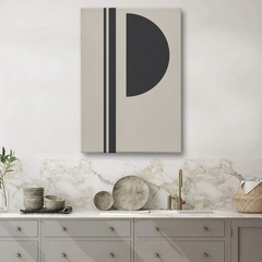 Minimalist Black and Grey Abstract Canvas Wall Art – Modern Bedroom Decor