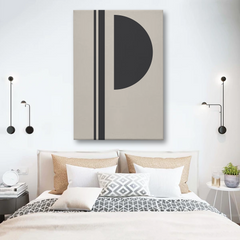 Minimalist Black and Grey Abstract Canvas Wall Art – Modern Bedroom Decor