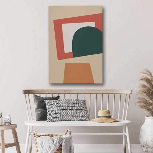 Modern Geometric Abstract Canvas Wall Art – Bold Shapes & Earthy Tones