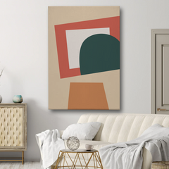 Modern Geometric Abstract Canvas Wall Art – Bold Shapes & Earthy Tones