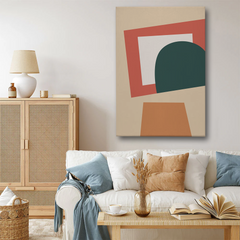 Modern Geometric Abstract Canvas Wall Art – Bold Shapes & Earthy Tones