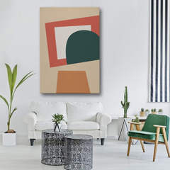 Modern Geometric Abstract Canvas Wall Art – Bold Shapes & Earthy Tones