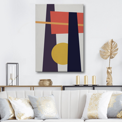 Abstract Geometric Wall Art Canvas – Bold Mid-Century Modern Design
