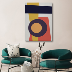 Abstract Mid-Century Modern Wall Art Canvas – Geometric Shapes