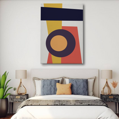 Abstract Mid-Century Modern Wall Art Canvas – Geometric Shapes