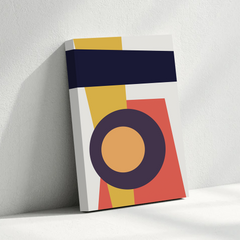 Abstract Mid-Century Modern Wall Art Canvas – Geometric Shapes