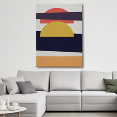 Modern Abstract Sunset Wall Art Canvas – Geometric Minimal Design