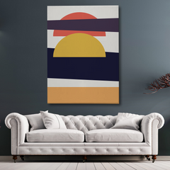 Modern Abstract Sunset Wall Art Canvas – Geometric Minimal Design