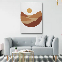 Minimalist Desert Sun Canvas Wall Art – Modern Landscape Design