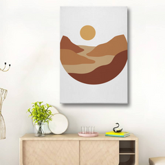 Minimalist Desert Sun Canvas Wall Art – Modern Landscape Design