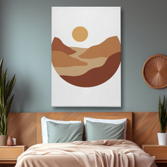 Minimalist Desert Sun Canvas Wall Art – Modern Landscape Design