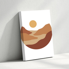 Minimalist Desert Sun Canvas Wall Art – Modern Landscape Design