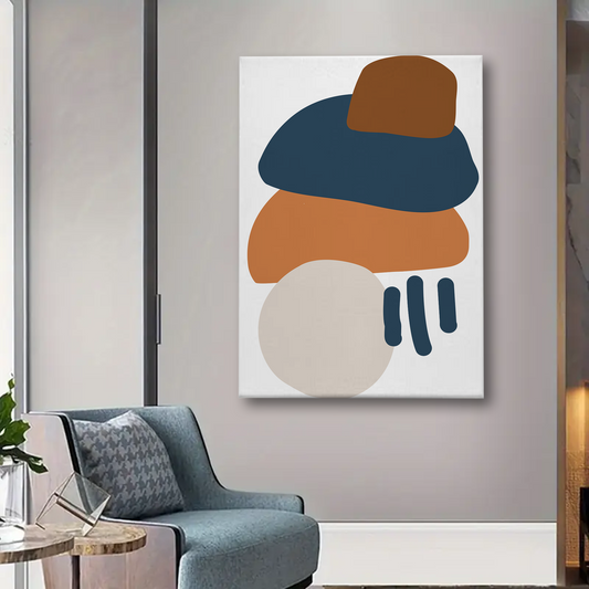 Stacked Abstract Shapes Canvas Wall Art – Modern Minimalist