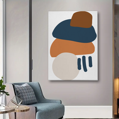 Stacked Abstract Shapes Canvas Wall Art – Modern Minimalist