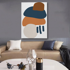 Stacked Abstract Shapes Canvas Wall Art – Modern Minimalist