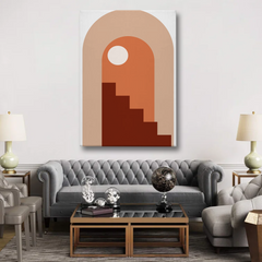 Abstract Stairway Arch Canvas Wall Art – Minimalist Geometric Design