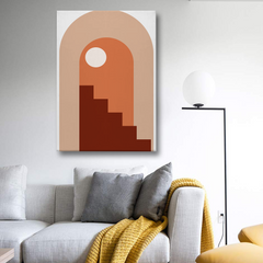 Abstract Stairway Arch Canvas Wall Art – Minimalist Geometric Design