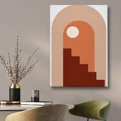 Abstract Stairway Arch Canvas Wall Art – Minimalist Geometric Design