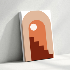 Abstract Stairway Arch Canvas Wall Art – Minimalist Geometric Design