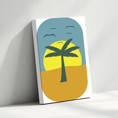 Minimalist Palm Tree Sunset Canvas Wall Art – Modern Desert Decor
