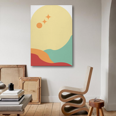 Abstract Sun & Horizon Canvas Wall Art – Modern Minimalist Decor