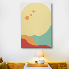 Abstract Sun & Horizon Canvas Wall Art – Modern Minimalist Decor