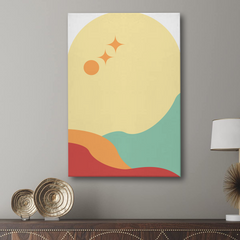 Abstract Sun & Horizon Canvas Wall Art – Modern Minimalist Decor
