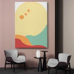 Abstract Sun & Horizon Canvas Wall Art – Modern Minimalist Decor