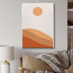 Minimalist Desert Sun Canvas Wall Art – Warm Modern Decor