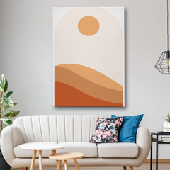 Minimalist Desert Sun Canvas Wall Art – Warm Modern Decor