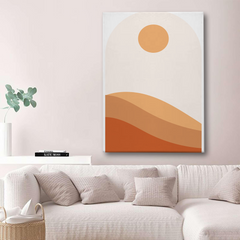 Minimalist Desert Sun Canvas Wall Art – Warm Modern Decor